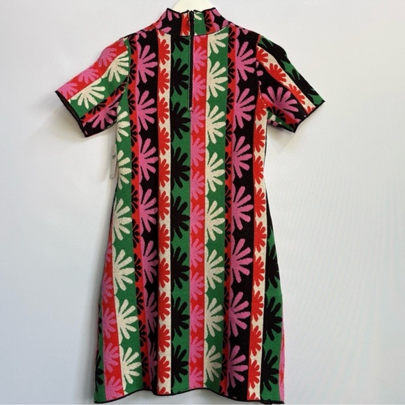 NWT Anthropologie The Nina Short-Sleeve Mock-Neck Mod Mini Dress - Multiple🟤🥨 - Picture 9 of 12